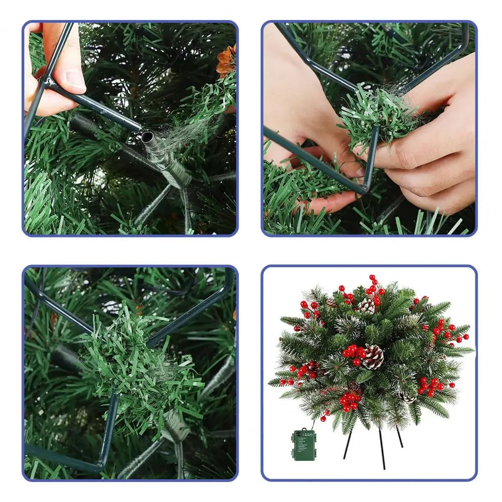 Beleuchtetes Weihnachtsgebüsch für den Außenbereich als Pflanzkübel-Deko