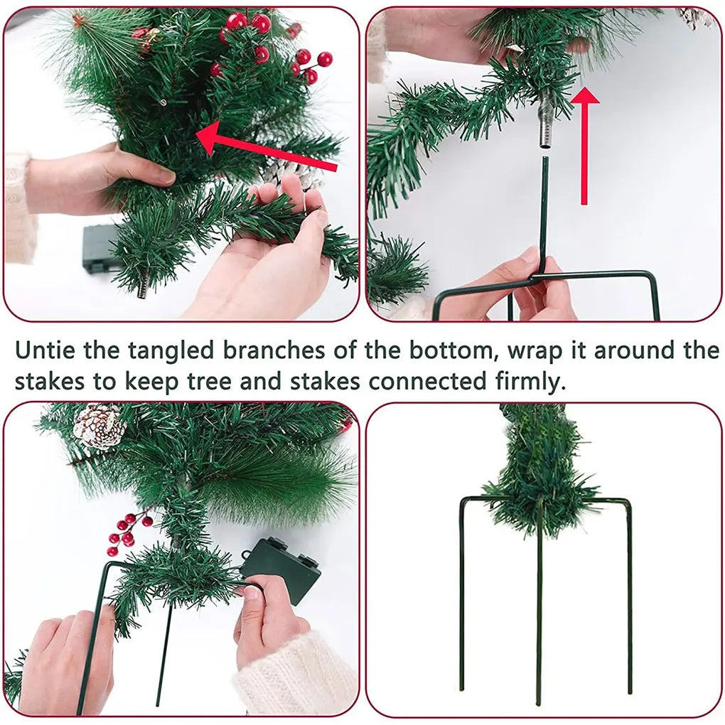 Beleuchtetes Weihnachtsgebüsch für den Außenbereich als Pflanzkübel-Deko