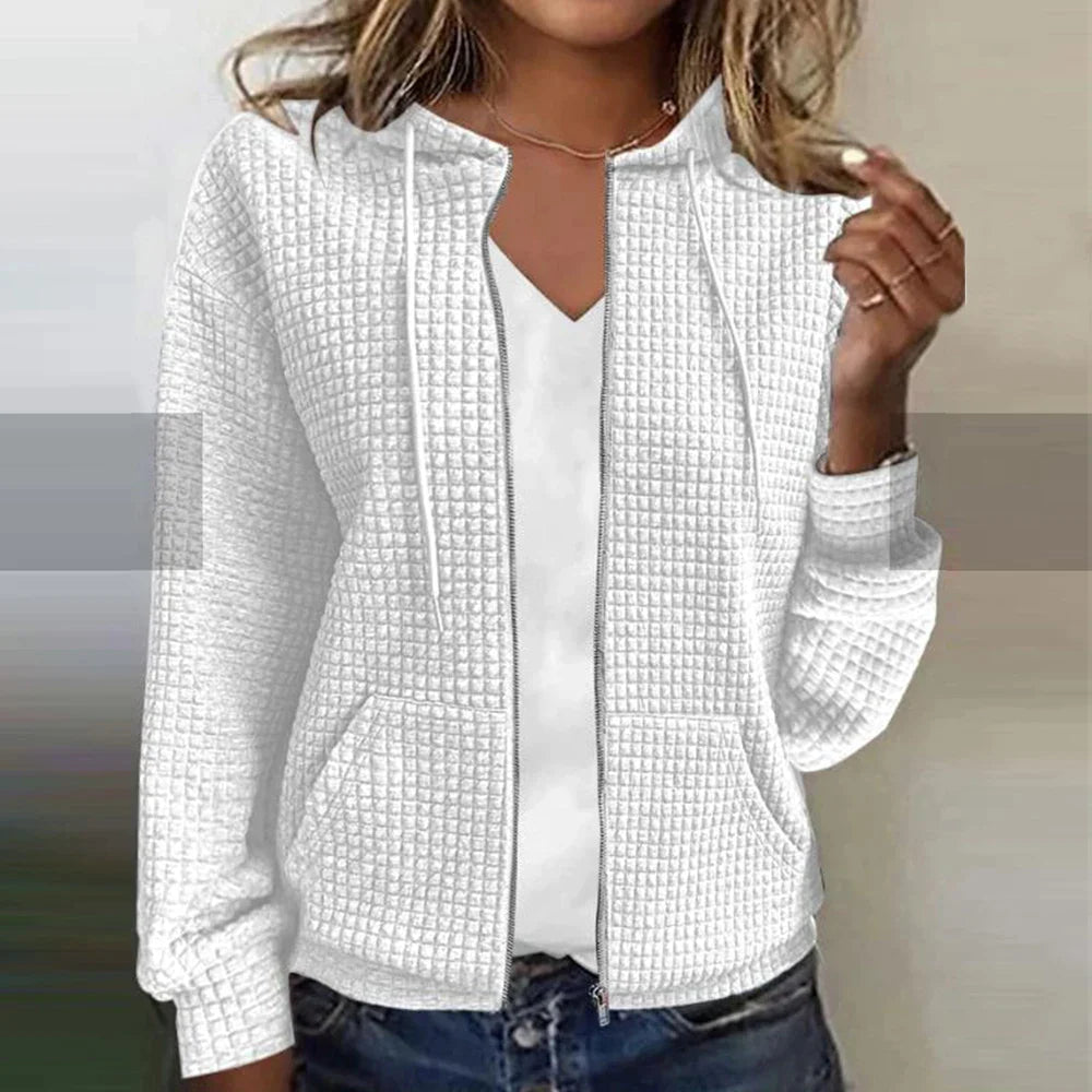 Bequeme Damenjacke mit Karomuster