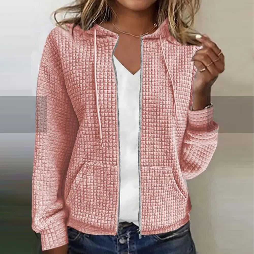 Bequeme Damenjacke mit Karomuster