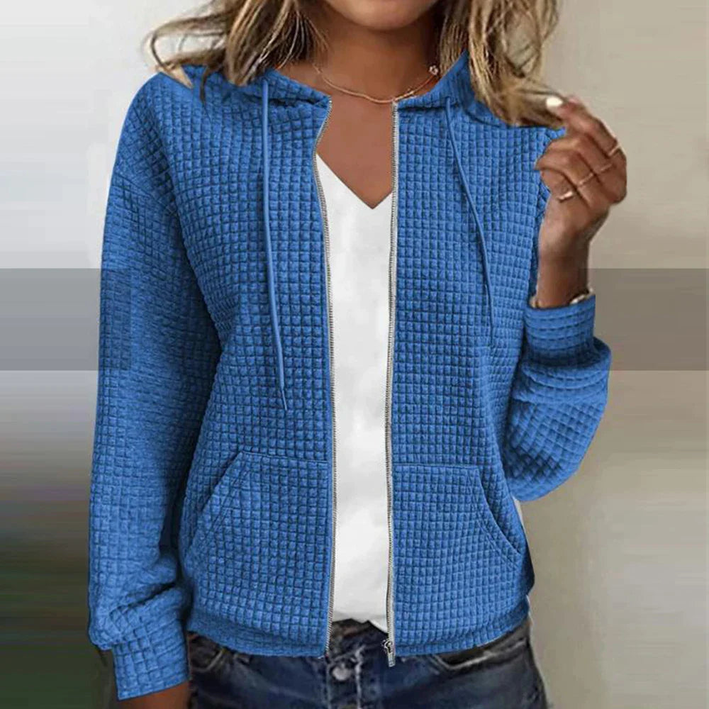 Bequeme Damenjacke mit Karomuster