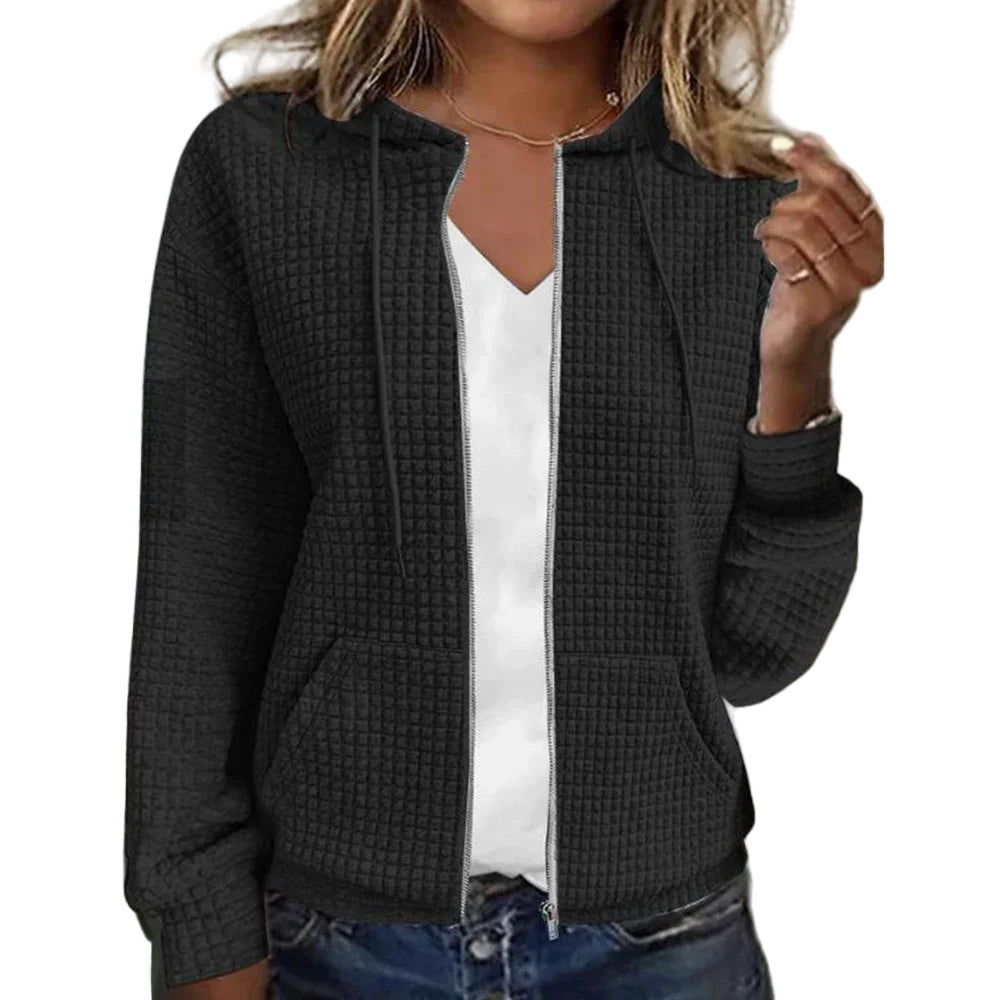 Bequeme Damenjacke mit Karomuster