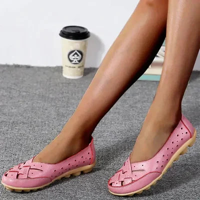Bequeme Slipper aus atmungsaktivem Leder