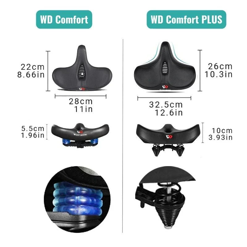 Bequemer Fahrradsattel mit extra breitem Polster