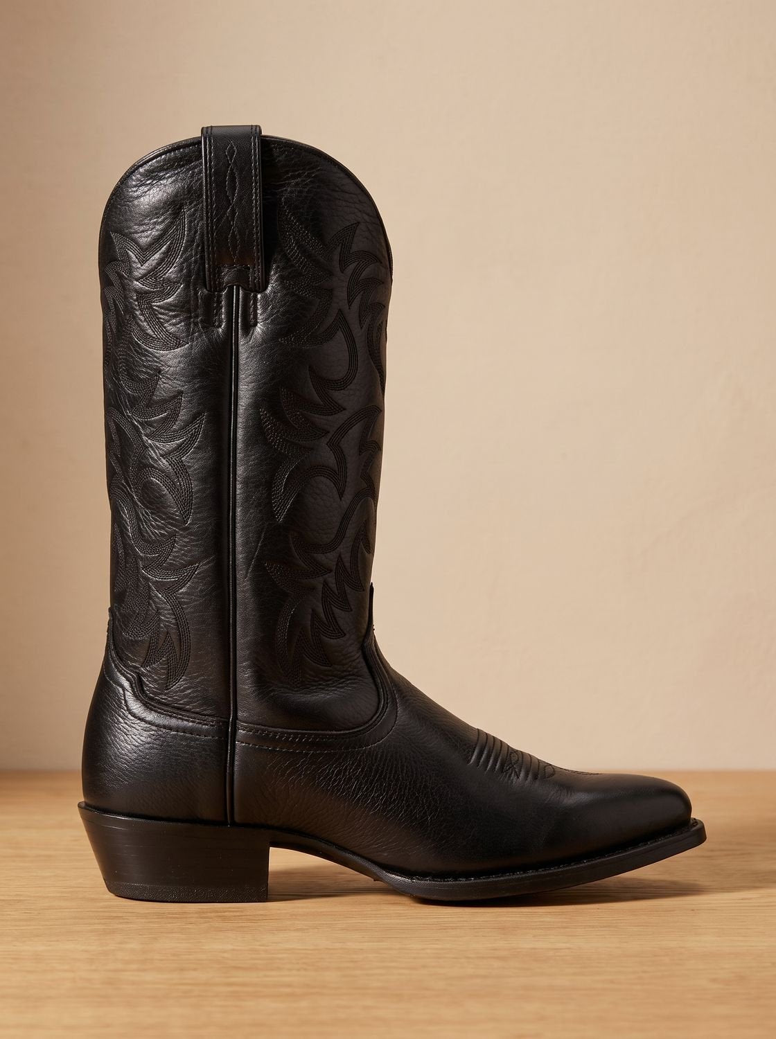 Bestickte halbhohe Damen-Cowboystiefel mit Blockabsatz