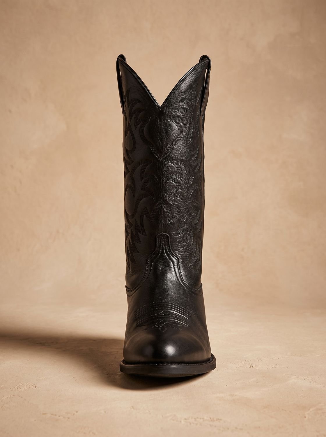 Bestickte halbhohe Damen-Cowboystiefel mit Blockabsatz