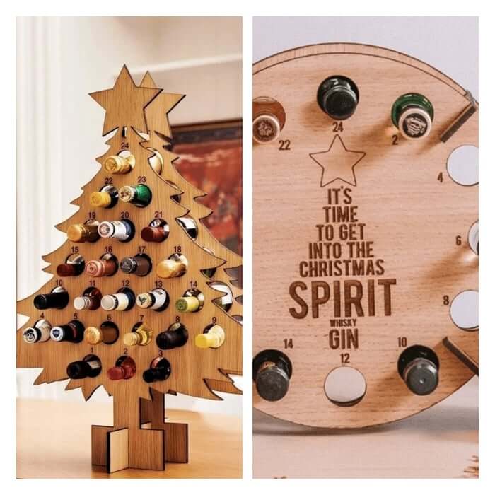 Bier-Adventskalender aus Holz 2026 – 24-Tage-Weihnachts-Countdown-Kalender