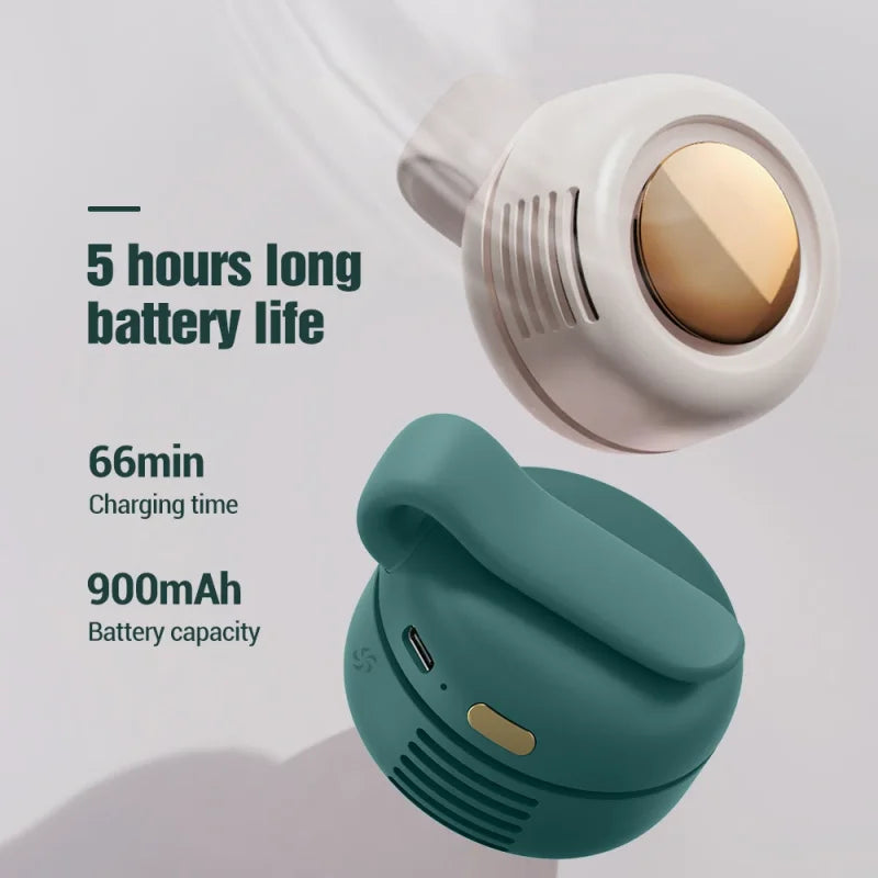 Flügelloser Ventilator – Tragbarer, USB-aufladbarer Mini-Ventilator mit Knopfdesign, leise für Zuhause und Outdoor-Reisen