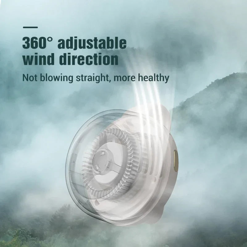 Flügelloser Ventilator – Tragbarer, USB-aufladbarer Mini-Ventilator mit Knopfdesign, leise für Zuhause und Outdoor-Reisen