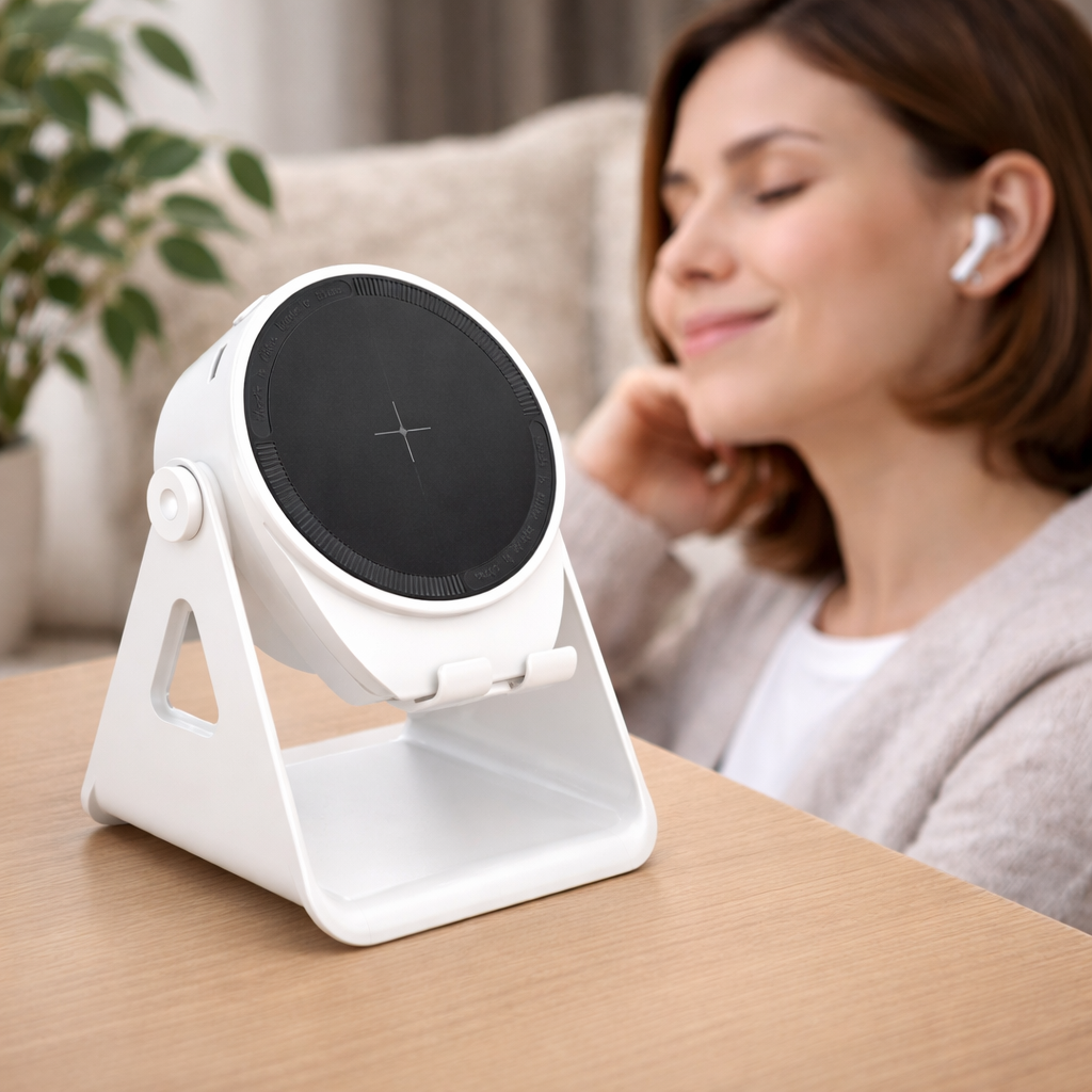 Bluetooth-Lautsprecher und Handyhalterung mit kabelloser Induktionsladefunktion