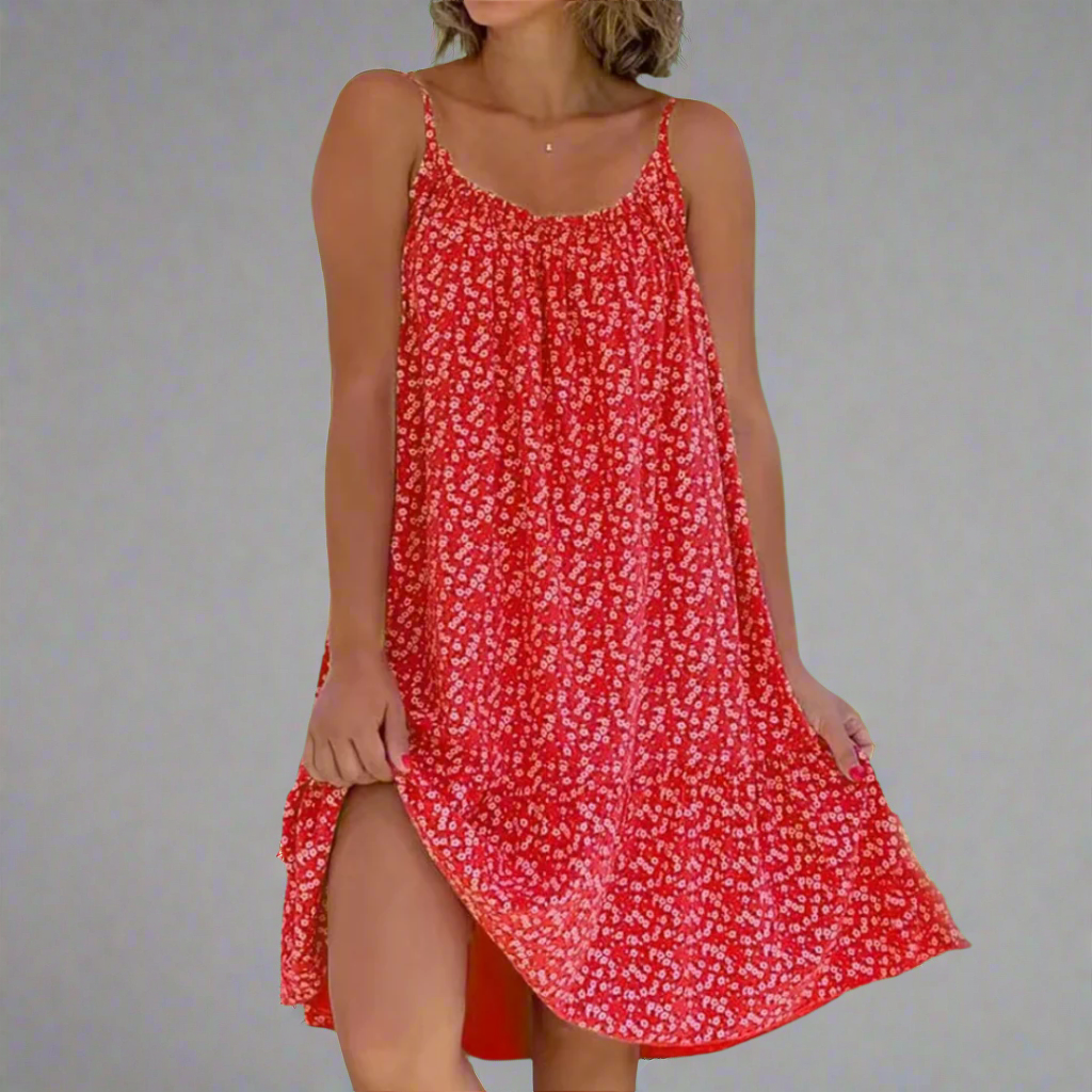 Blumiges Trägerkleid für den Sommer