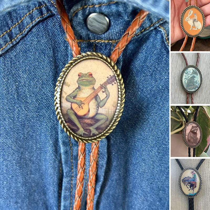 Bolo-Tie mit Frosch und Banjo