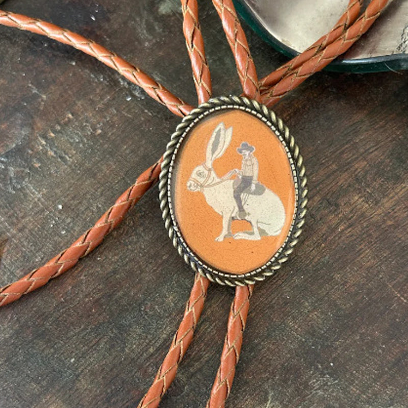Bolo-Tie mit Frosch und Banjo