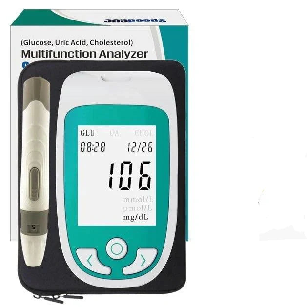 Cholesterin- und Blutzucker-Testgeräteset für zu Hause – multifunktionales Messgerät, kompakt und einfach anwendbar