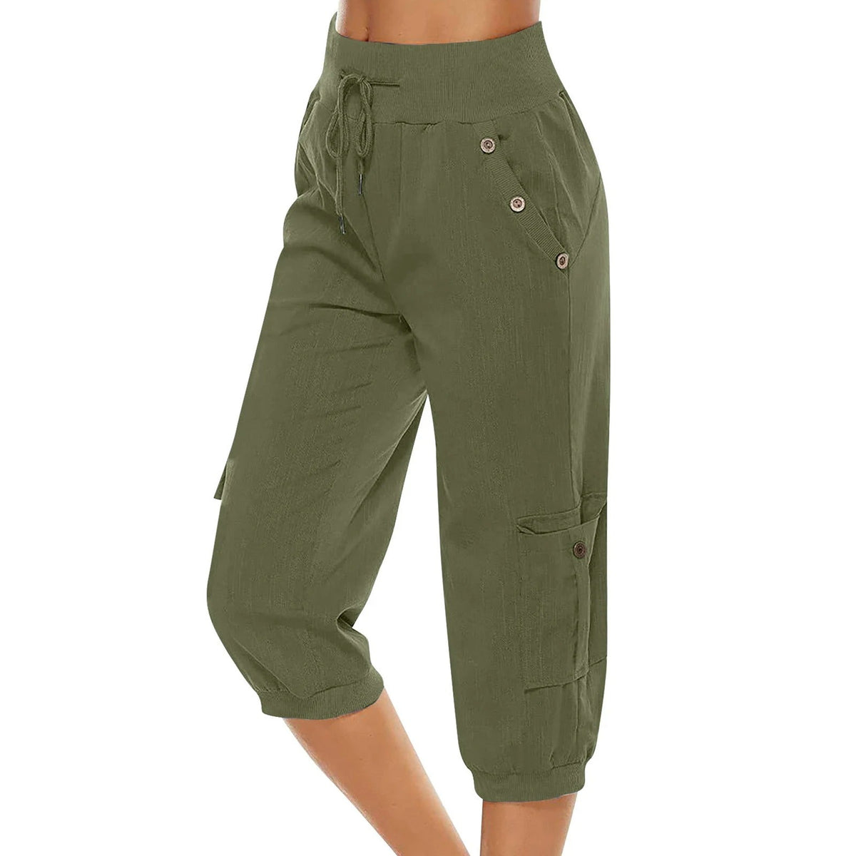 Cropped Damen-Hose mit elastischem Bund