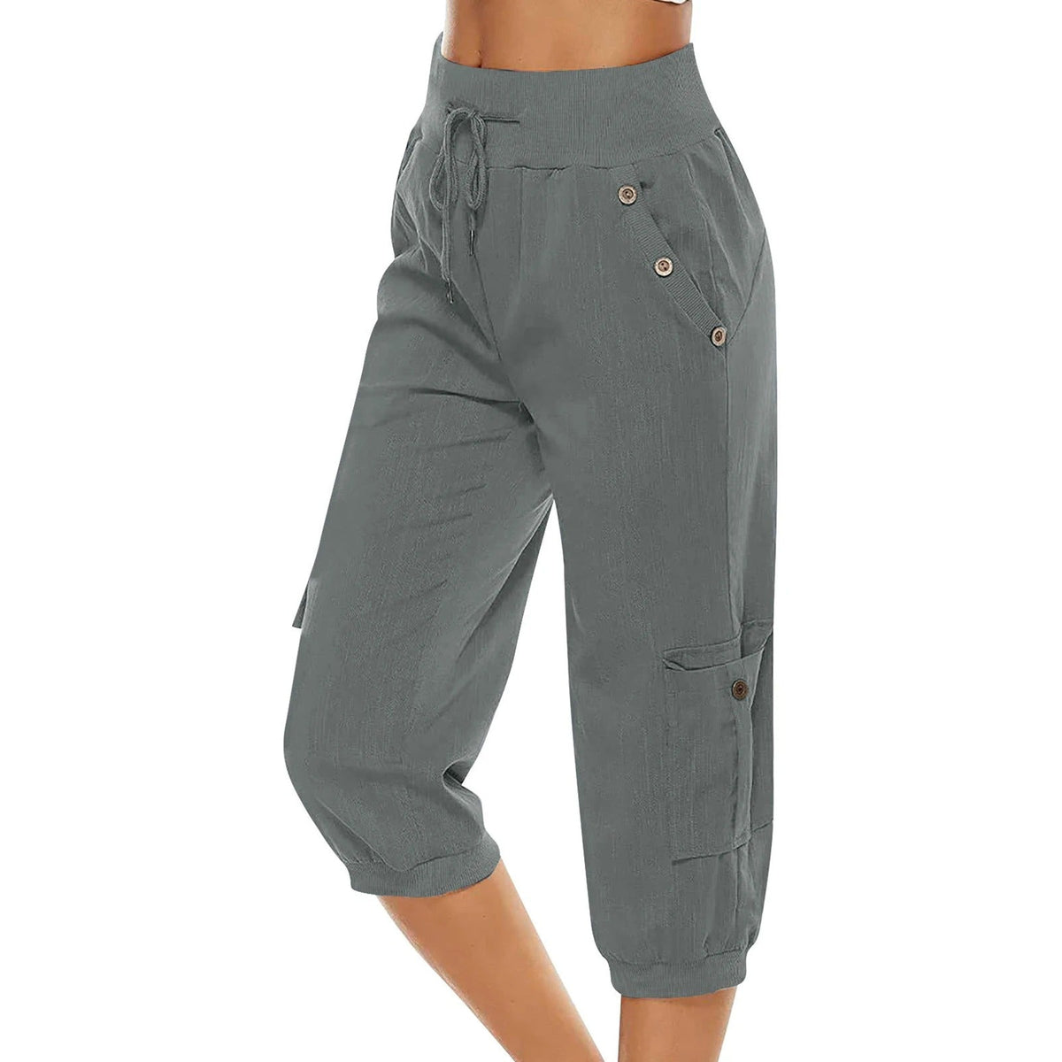 Cropped Damen-Hose mit elastischem Bund