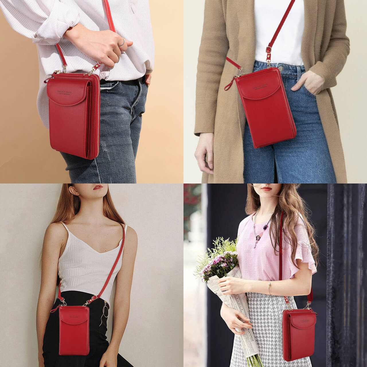 Crossbody-Handytasche und Portemonnaie für Damen