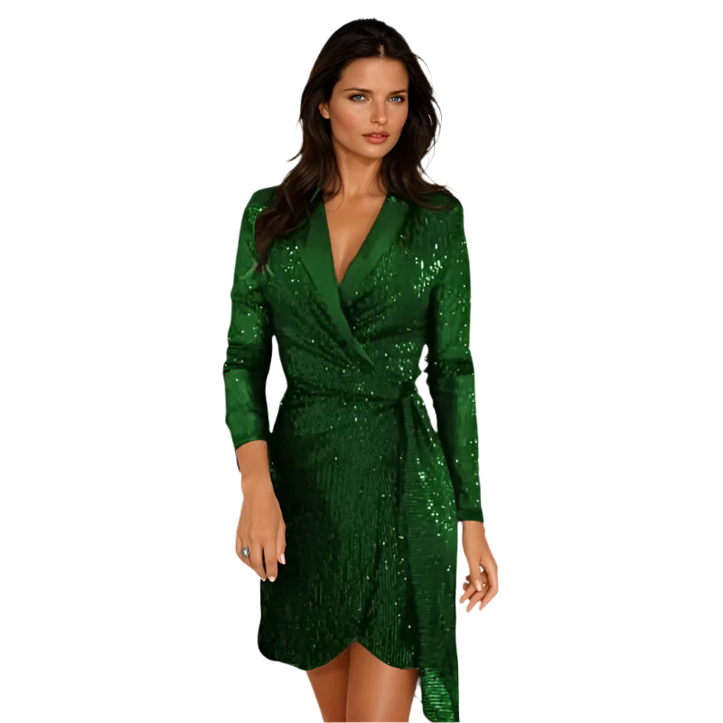 Damen-Blazerkleid mit glitzernden Details, zeitlosem Stil und komfortablem Stoff