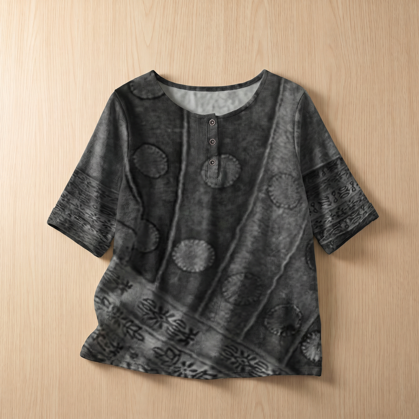 Damen-Bluse im Vintage-Stil mit Blumenmuster – Weiches, atmungsaktives Top mit lockerer Passform