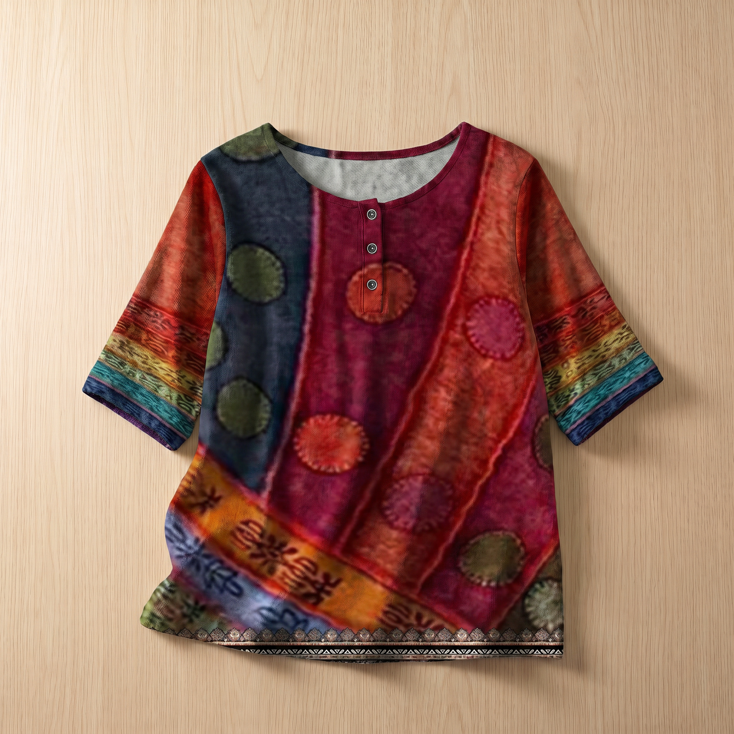 Damen-Bluse im Vintage-Stil mit Blumenmuster – Weiches, atmungsaktives Top mit lockerer Passform