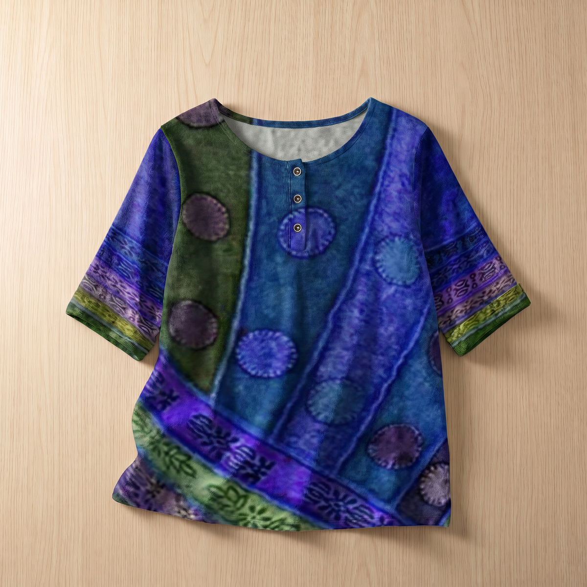 Damen-Bluse im Vintage-Stil mit Blumenmuster – Weiches, atmungsaktives Top mit lockerer Passform