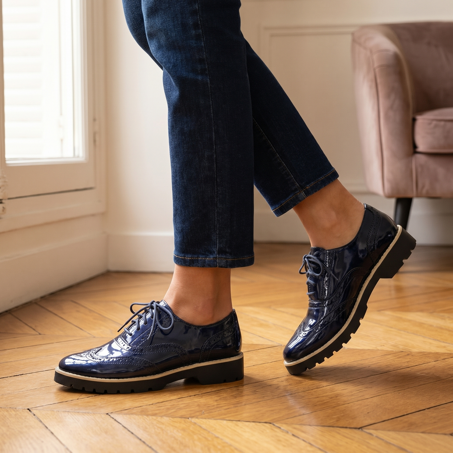 Damen-Brogues aus Lackleder | Oxford-Stil | Bequem für den ganzen Tag