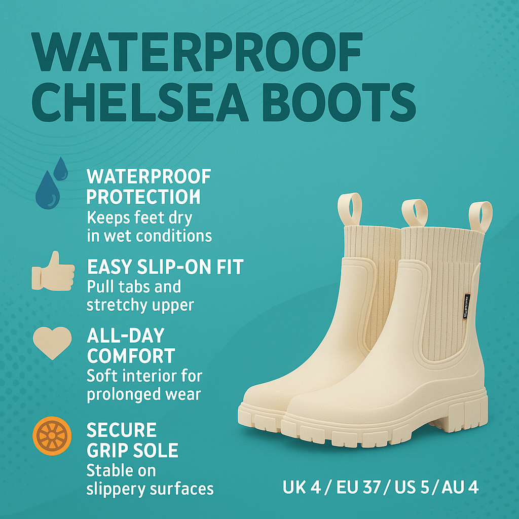 Damen-Chelsea-Stiefeletten im Outdoor-Stil mit rutschfester Sohle