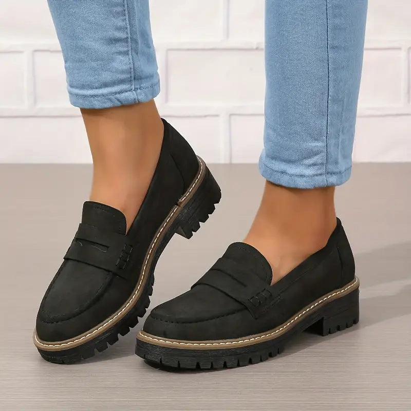 Damen-Chunky-Loafer mit Plateau
