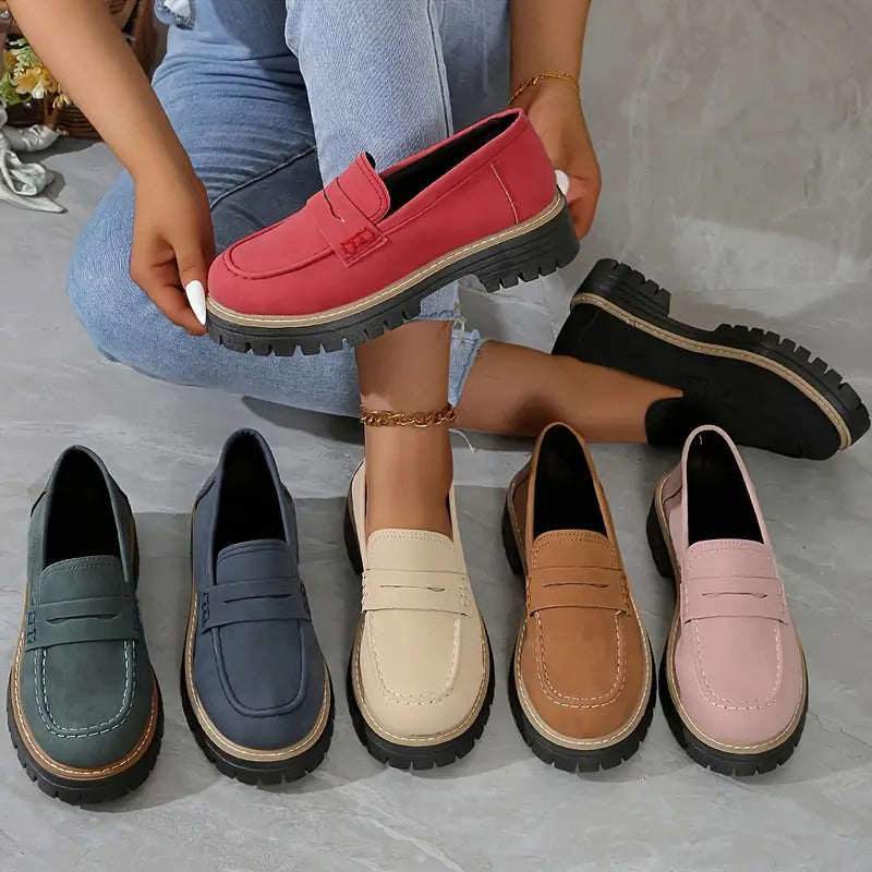 Damen-Chunky-Loafer mit Plateau
