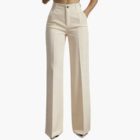 Damen-Hose mit hohem, elastischem Bund und geradem Schnitt