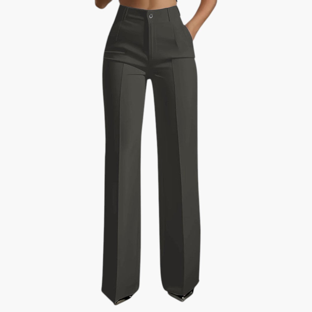 Damen-Hose mit hohem, elastischem Bund und geradem Schnitt