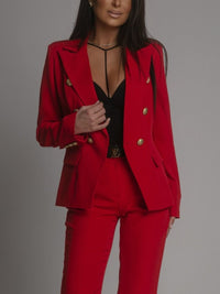 Damen-Hosenanzug mit zweireihigem Blazer