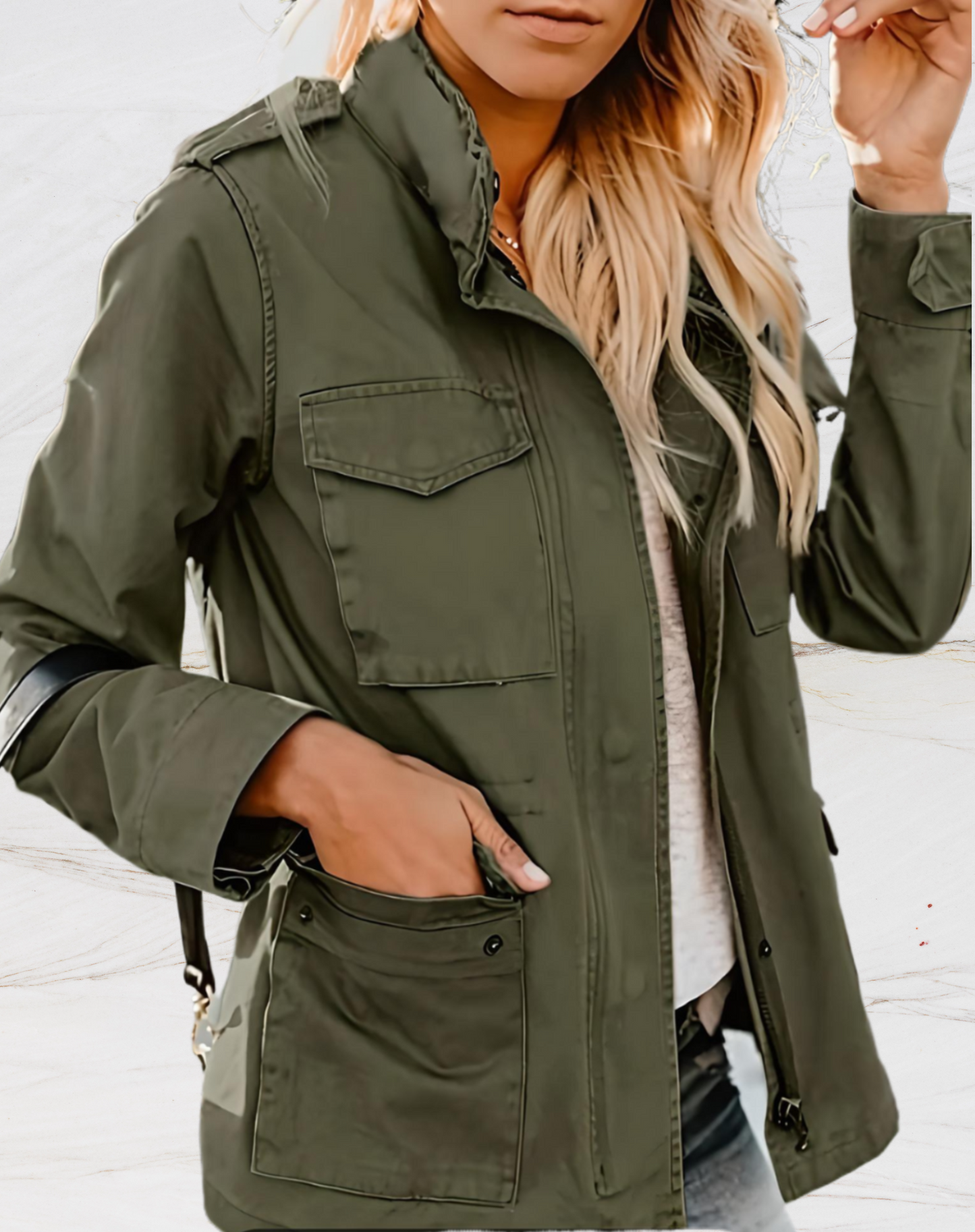 Damen-Jacke im Military-Utility-Stil