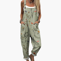 Damen-Jumpsuit mit bedruckter Oberfläche und weitem Bein
