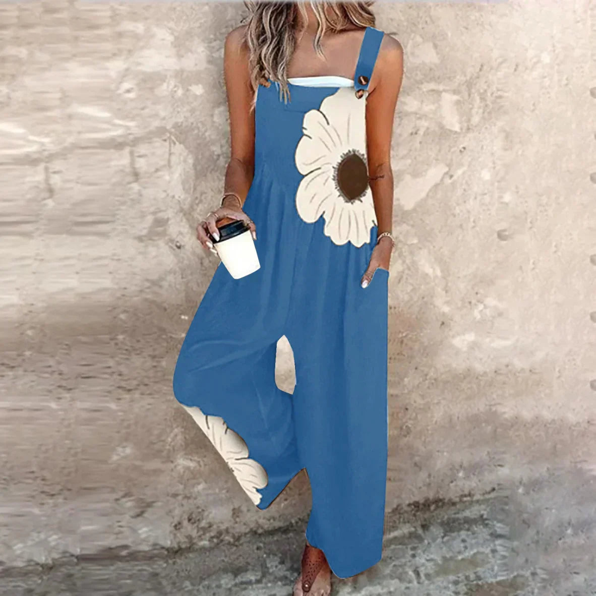 Damen-Jumpsuit mit eckigem Ausschnitt