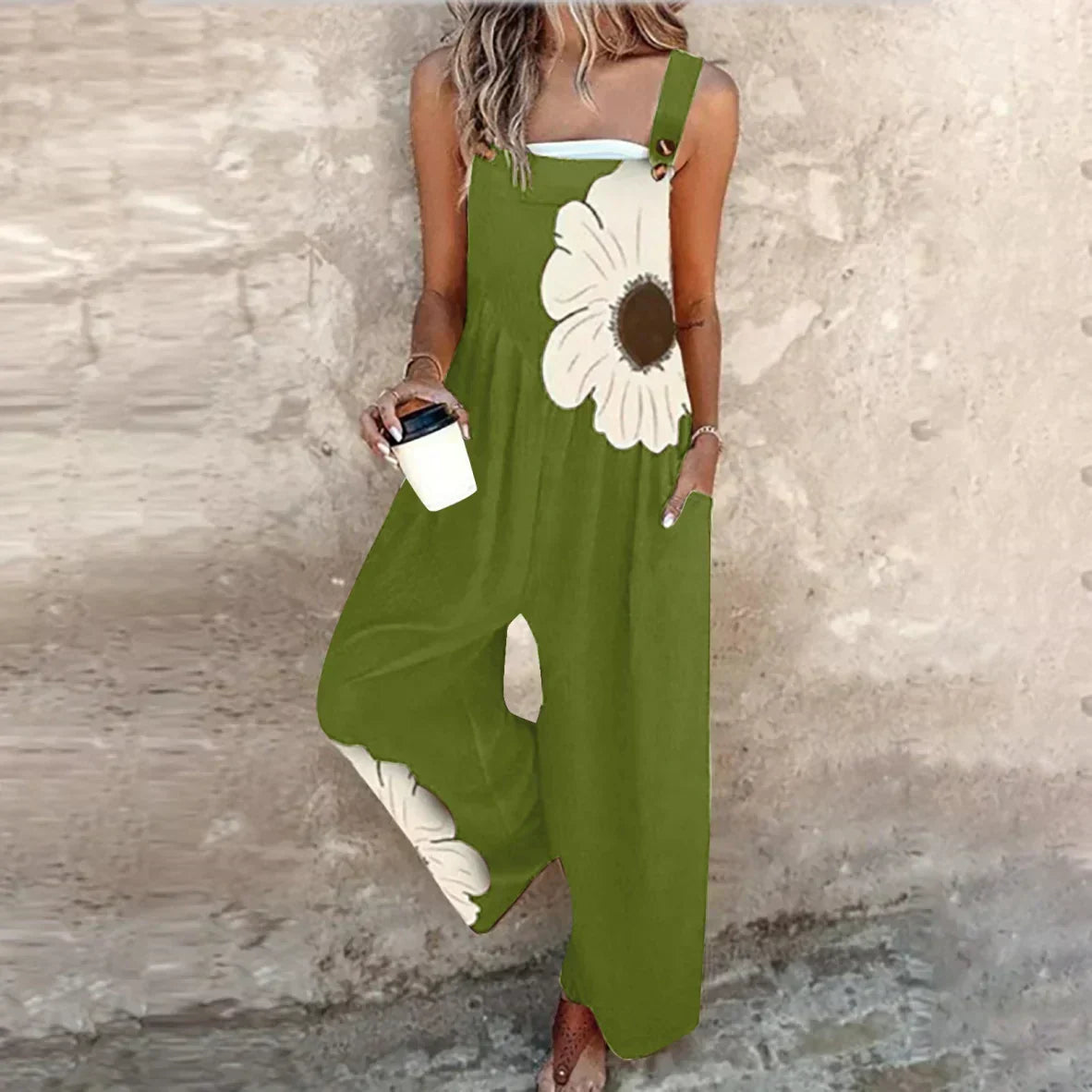 Damen-Jumpsuit mit eckigem Ausschnitt