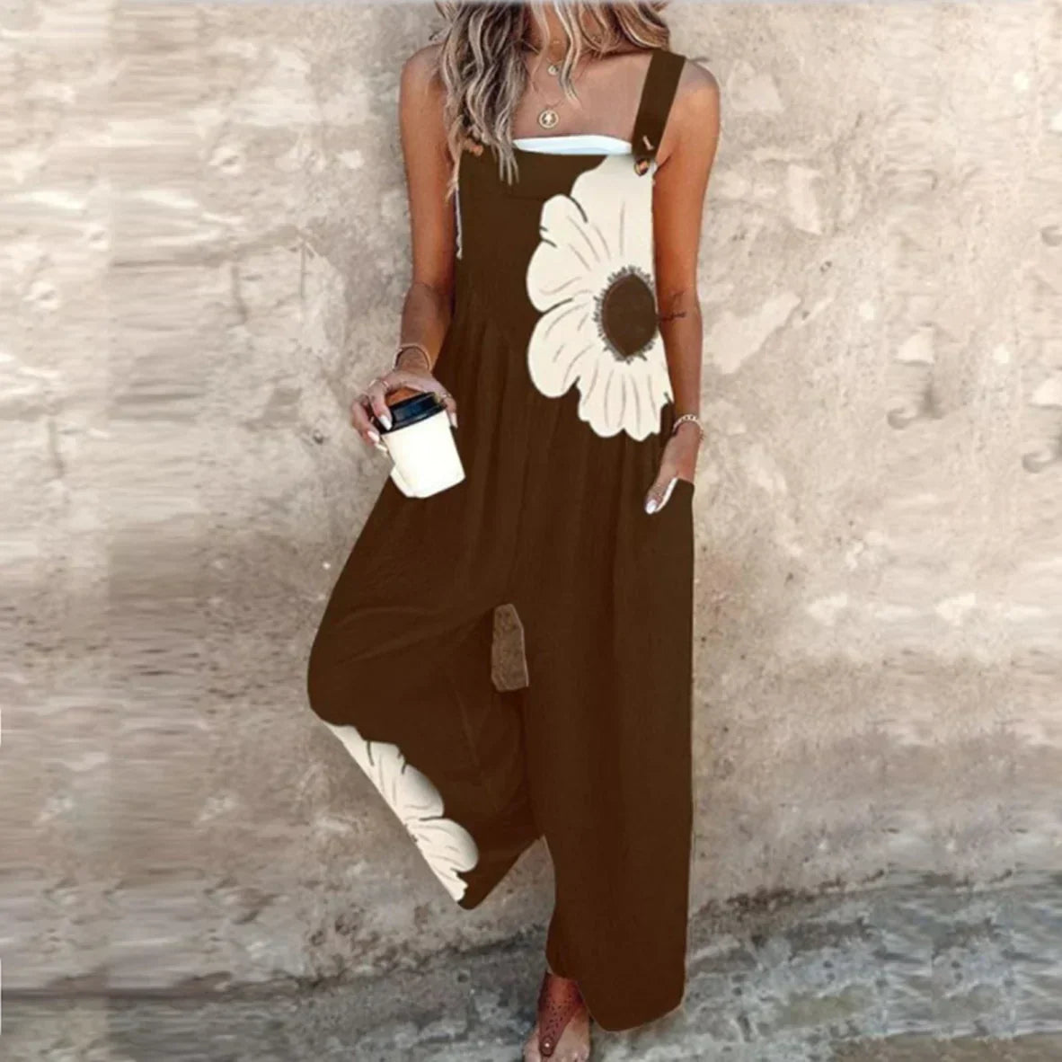 Damen-Jumpsuit mit eckigem Ausschnitt