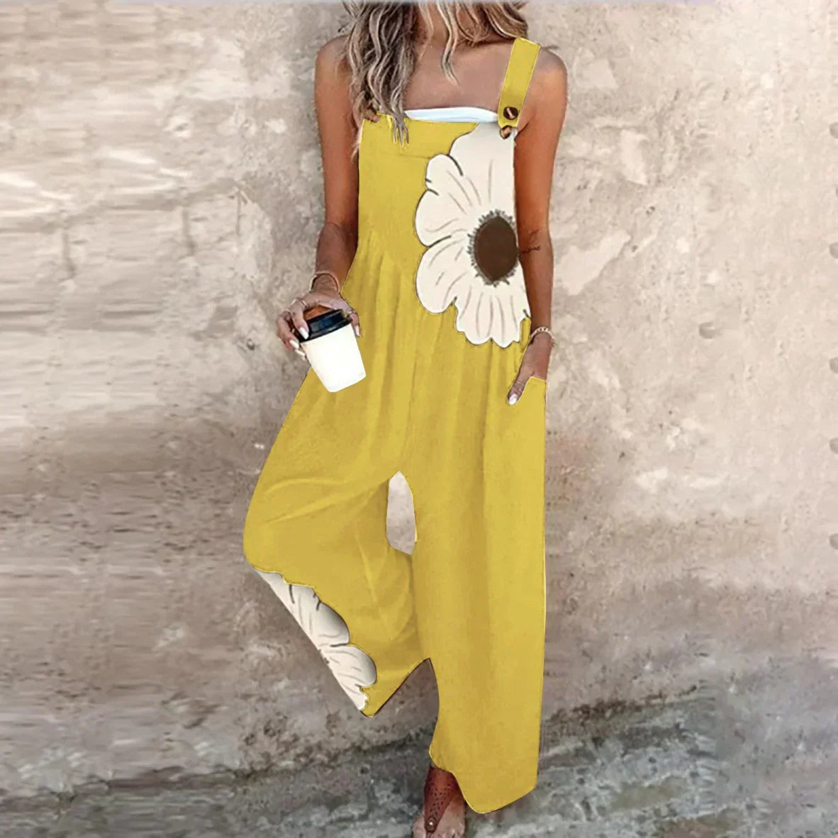 Damen-Jumpsuit mit eckigem Ausschnitt