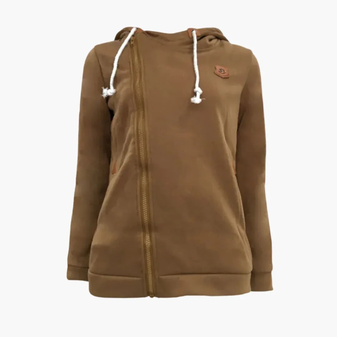 Damen-Kapuzenjacke mit Reißverschluss und Kordelzugkapuze