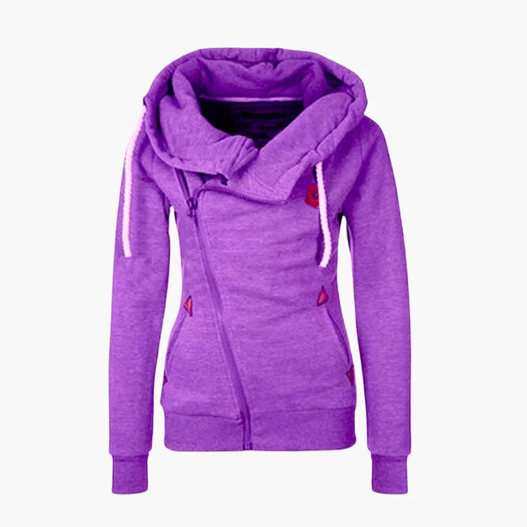 Damen-Kapuzenjacke mit Reißverschluss und Kordelzugkapuze