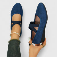 Damen-Keilabsatzschuhe mit Knöchelriemen