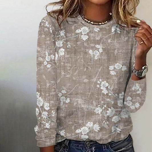 Damen-Langarmtop mit Blumenprint