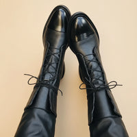 Damen-Leder-Schnürstiefeletten