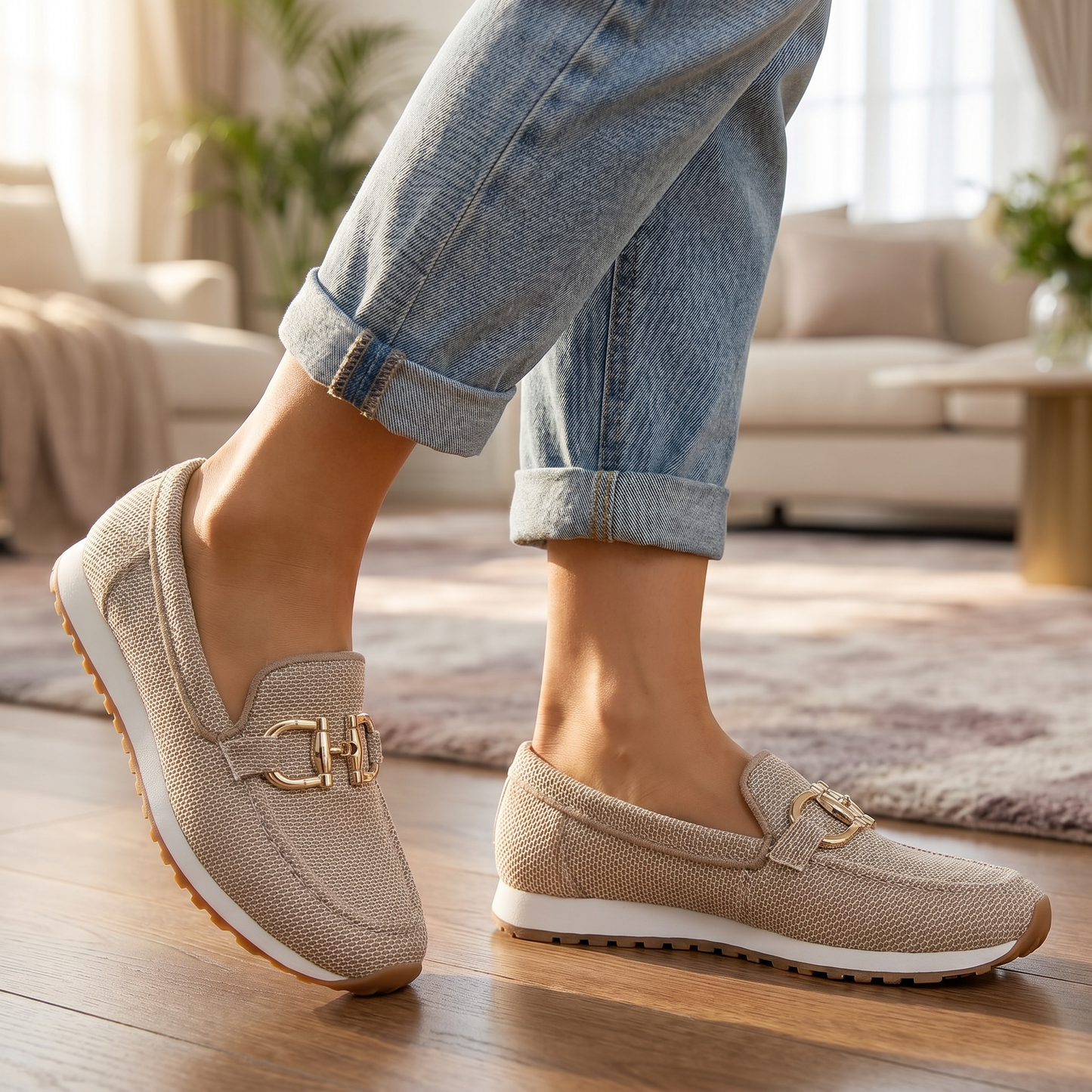 Damen-Lederslipper | Bequeme orthopädische Slipper | Gepolsterte Stütze