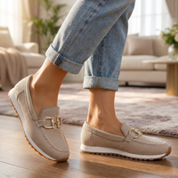 Damen-Lederslipper | Bequeme orthopädische Slipper | Gepolsterte Stütze