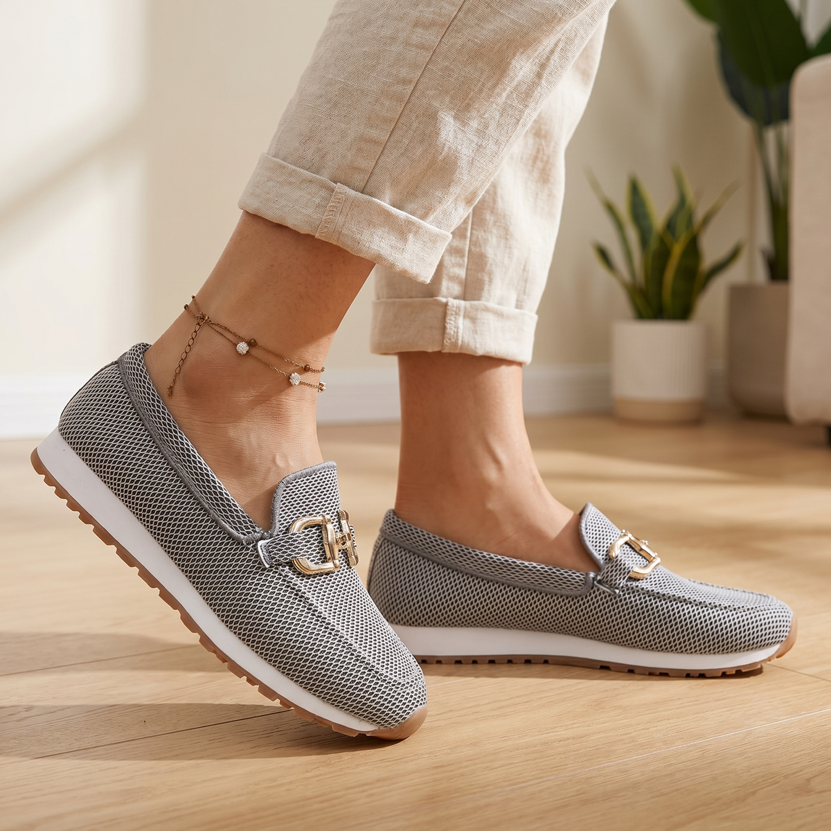 Damen-Lederslipper | Bequeme orthopädische Slipper | Gepolsterte Stütze