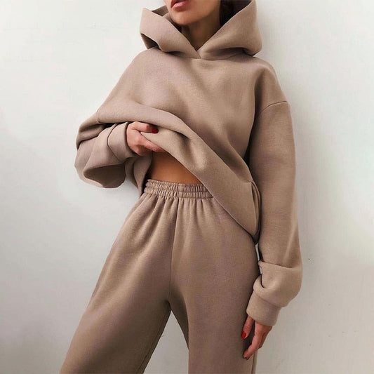Damen-Loungewear-Set aus Hoodie und Jogginghose mit elastischem Bund
