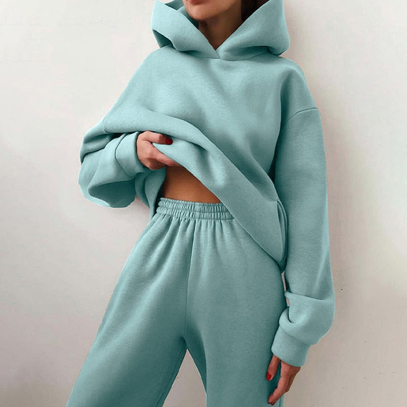 Damen-Loungewear-Set aus Hoodie und Jogginghose mit elastischem Bund