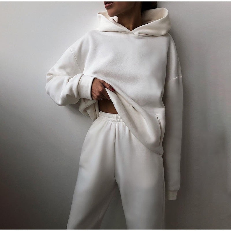 Damen-Loungewear-Set aus Hoodie und Jogginghose mit elastischem Bund