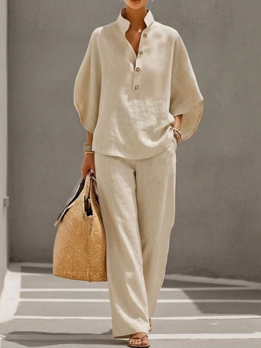 Damen-Loungewear-Set mit Stehkragen